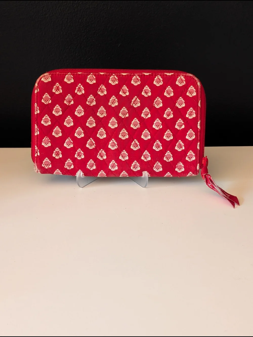 Vera Bradley Quilted Red and White Zip-Around Wallet